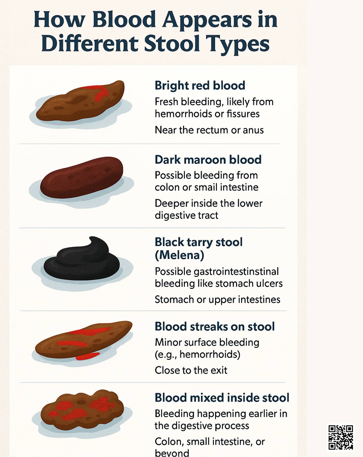 Visual Guide How Blood Appears in Different Stool Types