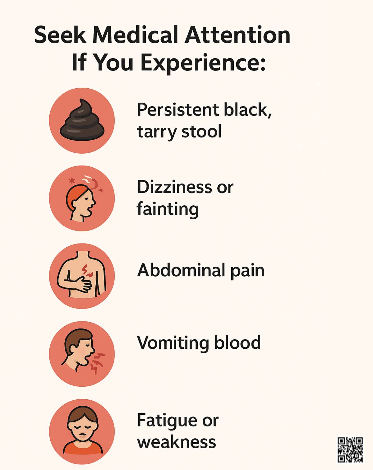 seek medical attention if you experience the following in image