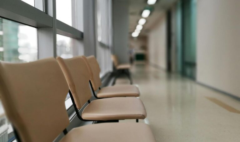Empty hospital hallway