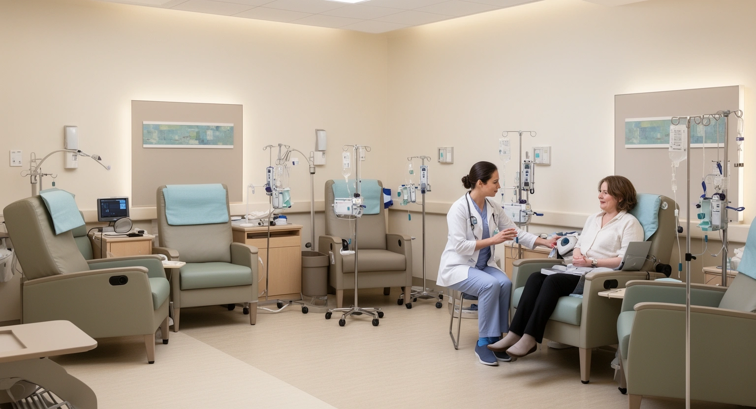 Alton Memorial Hospital cancer infusion center oncology treatment room