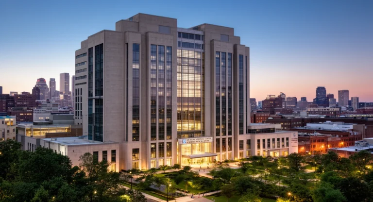 Barnes-Jewish Hospital main campus exterior in St. Louis Missouri
