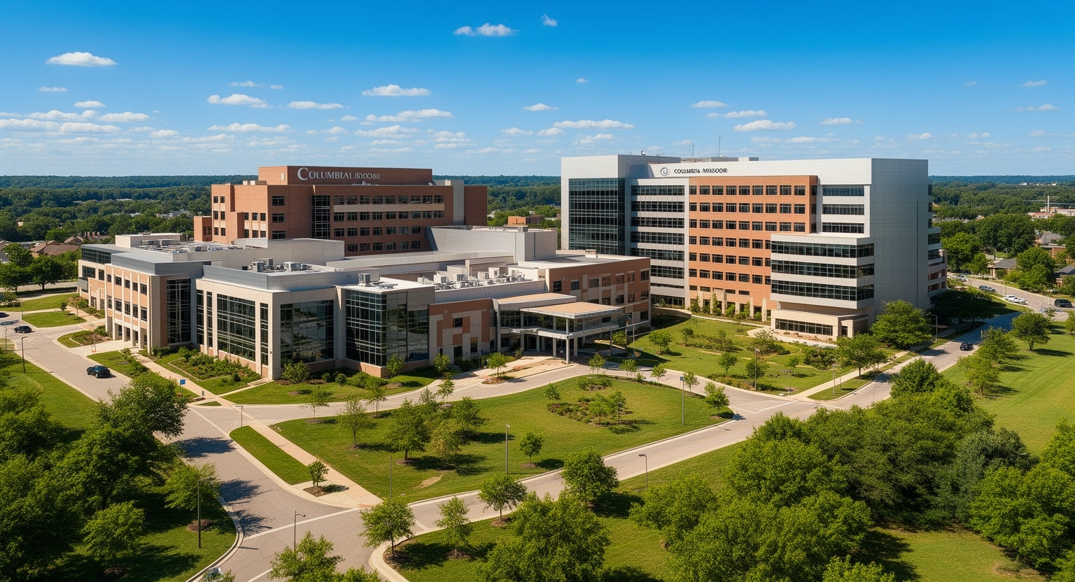 Boone Hospital Center exterior campus in Columbia, Missouri