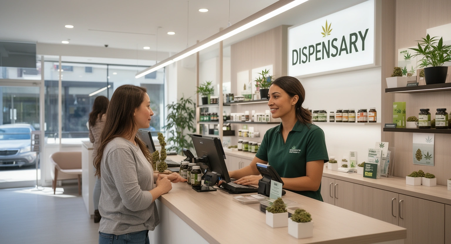 Butter Weed Dispensary Santa Ana knowledgeable staff assisting a customer at the counter