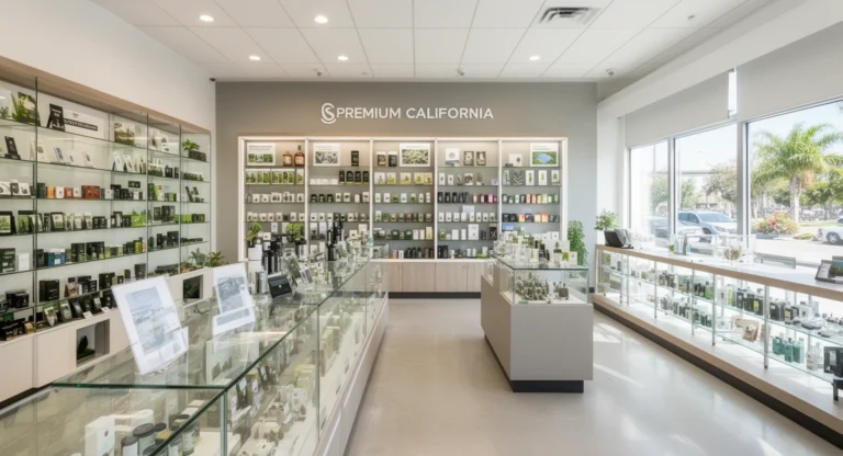 California Holistics cannabis dispensary Chula Vista modern retail interior with product displays