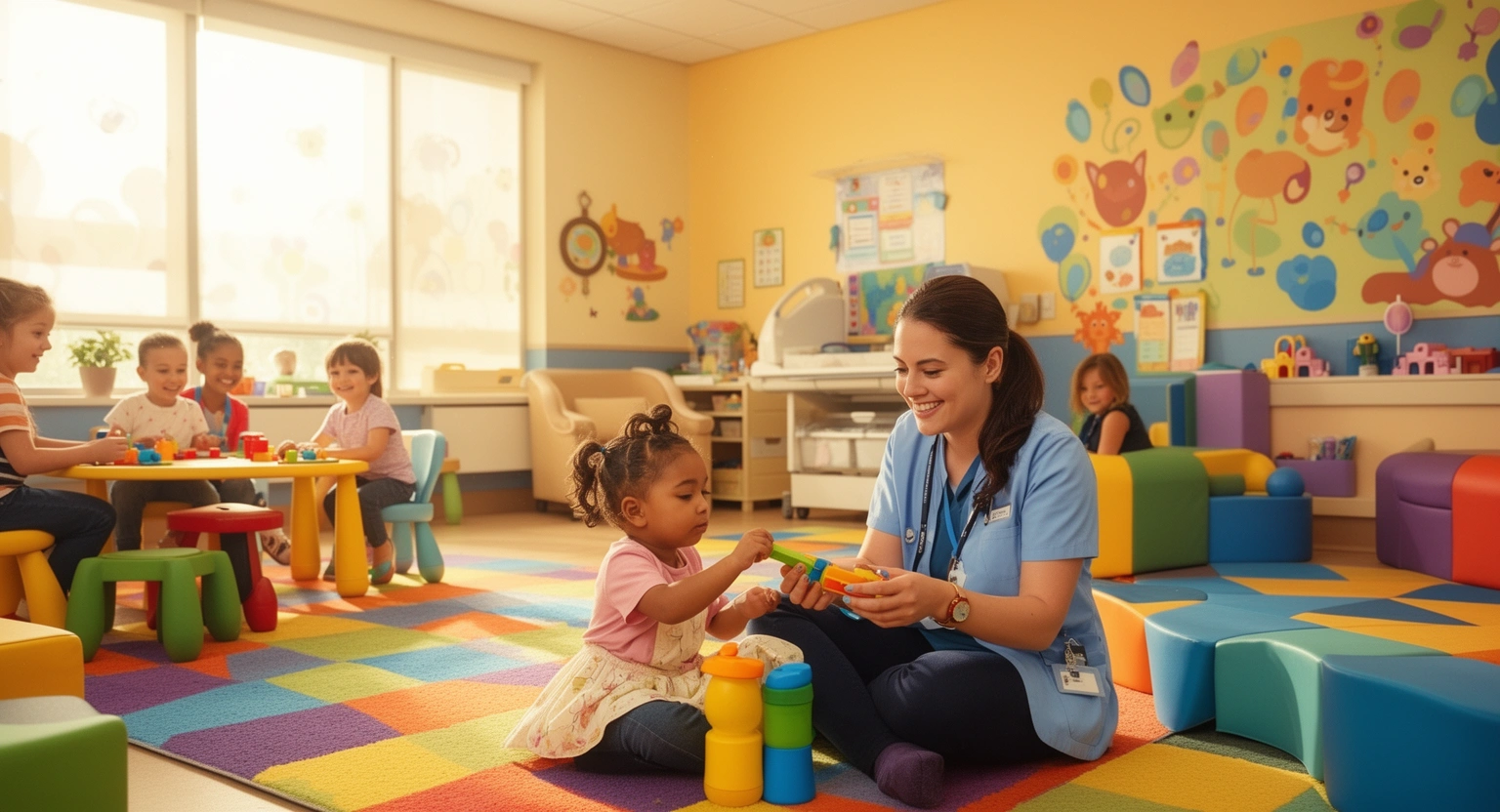 Child life program and family amenities at Children's Medical Center of Dallas