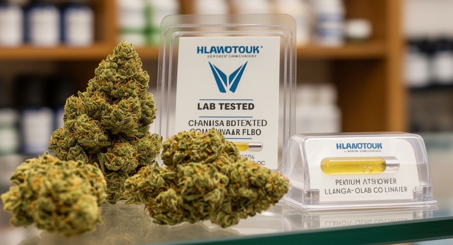Cannabis flower products and concentrates at a licensed California dispensary