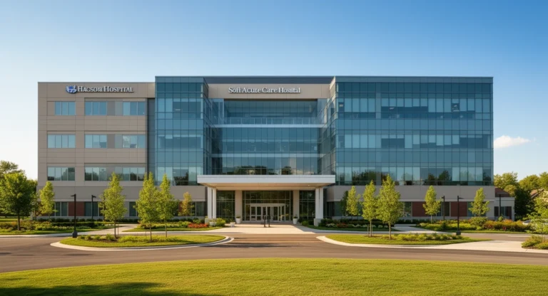 Elmhurst Hospital Illinois modern acute care hospital exterior campus building