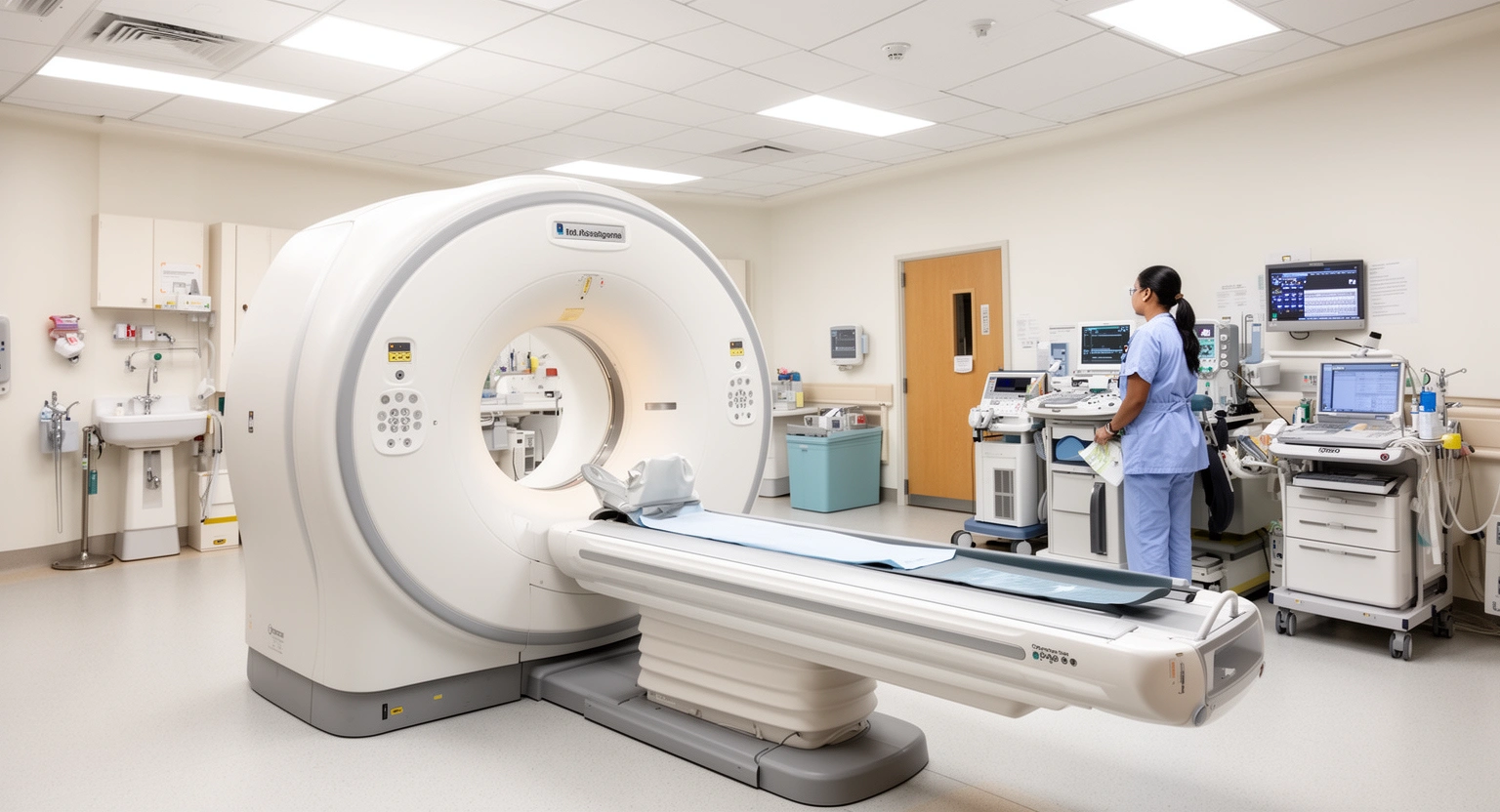 Medical imaging MRI and mammography equipment inside a community hospital radiology department