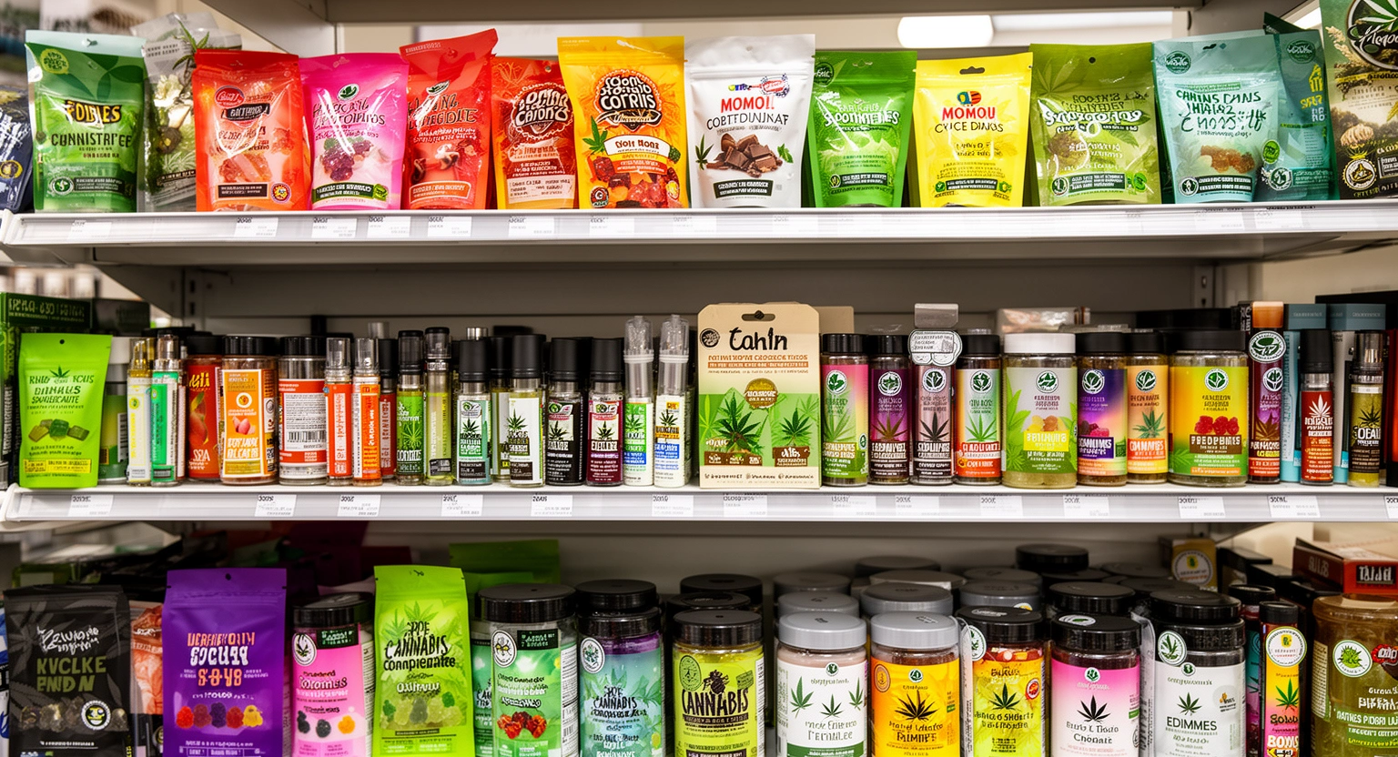 Cannabis edibles concentrates and vaporizers at a Denver Colorado recreational dispensary