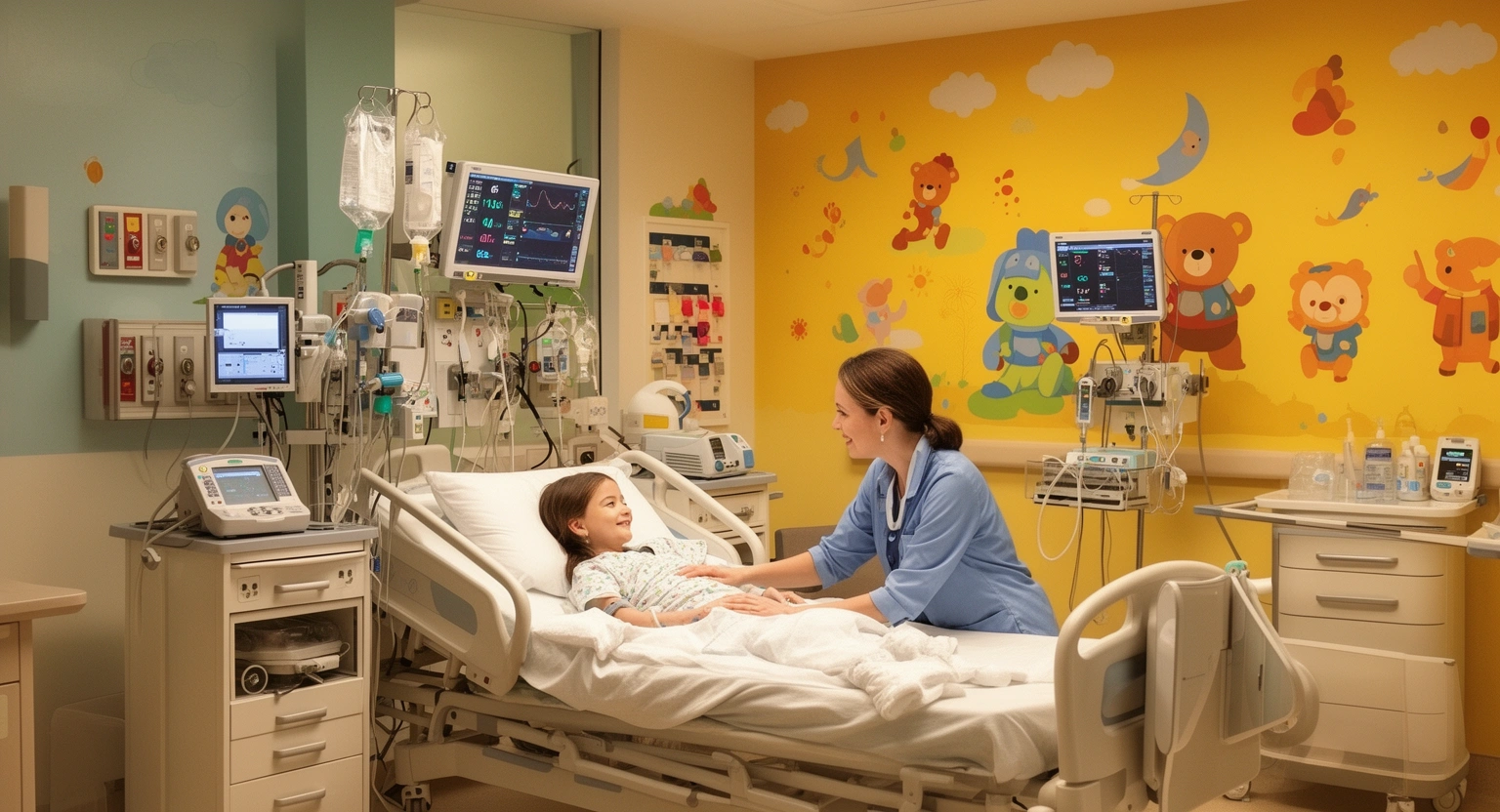 Pediatric intensive care unit PICU and children's hospital ward at a Montana medical center