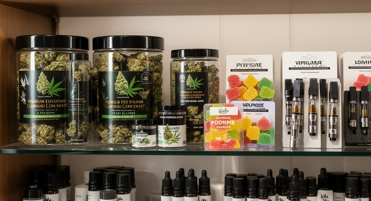 Premium cannabis flower concentrates edibles and vape products at a Needles California dispensary
