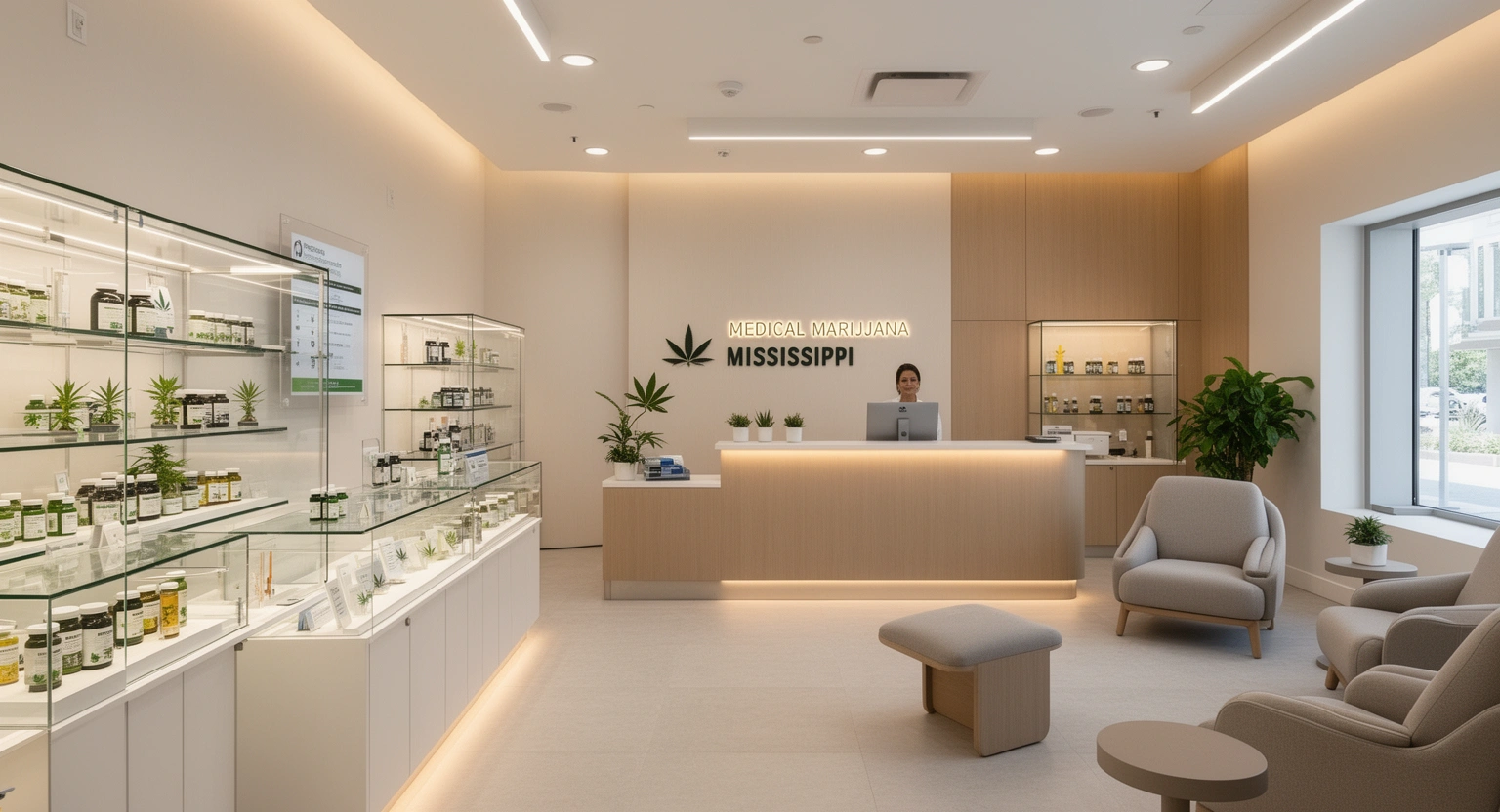 LeafMed Medical Marijuana Dispensary Vicksburg Mississippi interior and retail environment