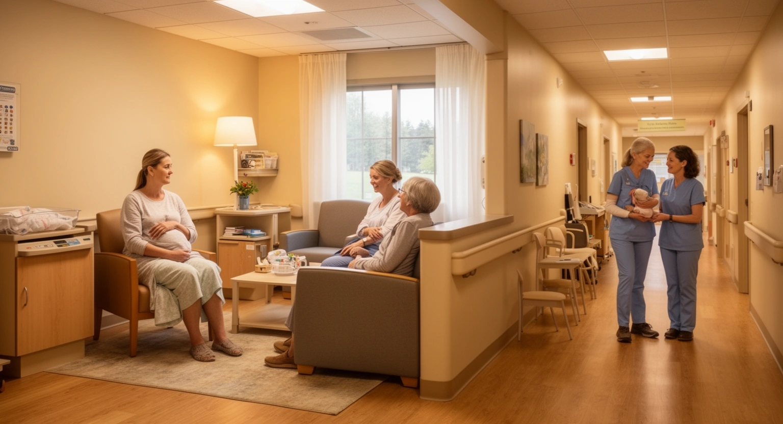 Family birthing center and senior memory care nursing home at a New Hampshire community hospital