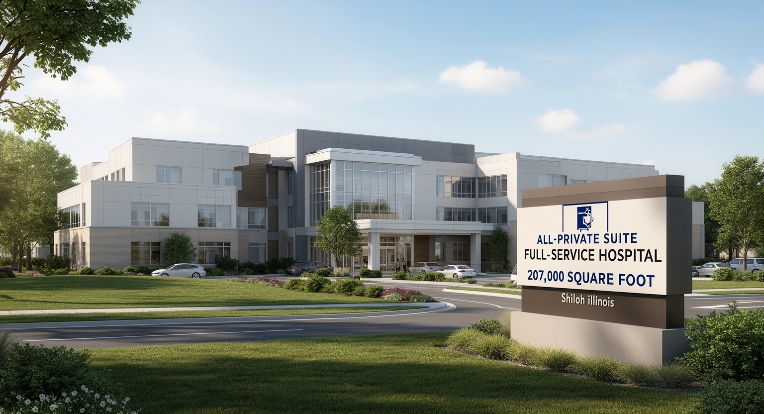 Memorial Hospital East Shiloh Illinois modern full-service hospital building exterior