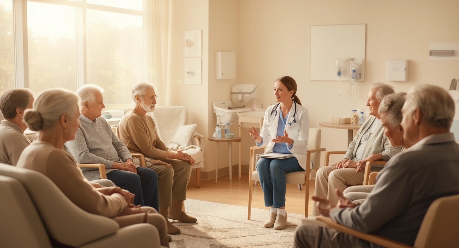Senior Life Solutions mental health group therapy program at Mercy Hospital Kingfisher